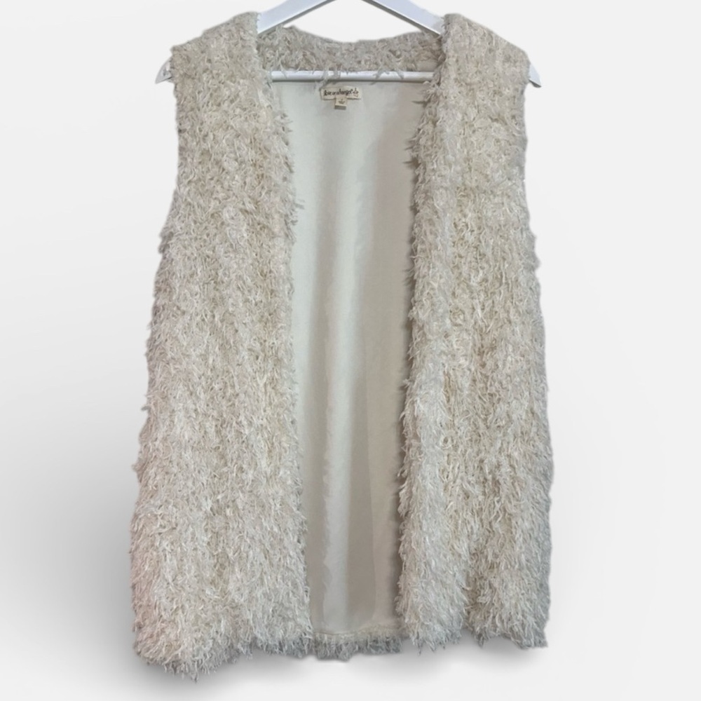 Love on a Hanger Faux Fur Cream Vest Small